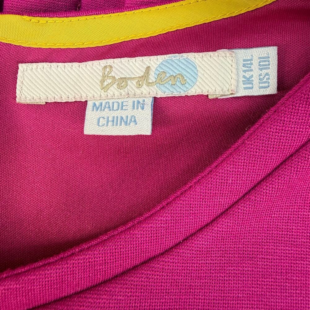 Boden Dress Women's 10 L Magenta Navy Short Sleave Sheath Dress Lined EUC - Picture 6 of 9
